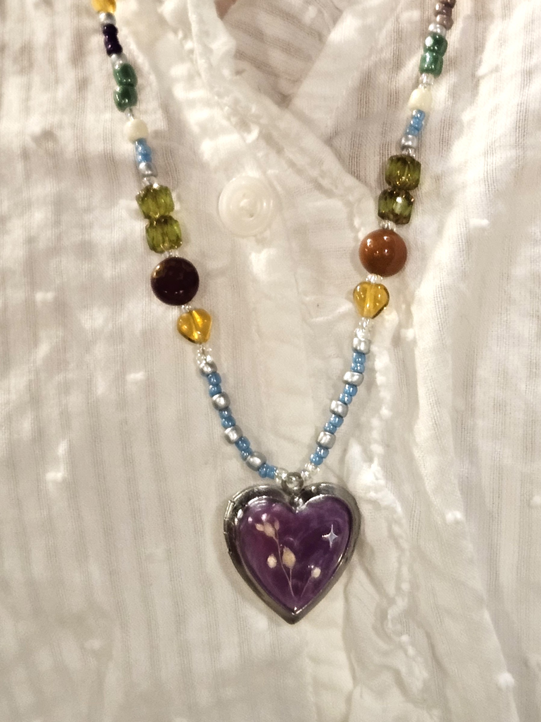 Purple heart locket