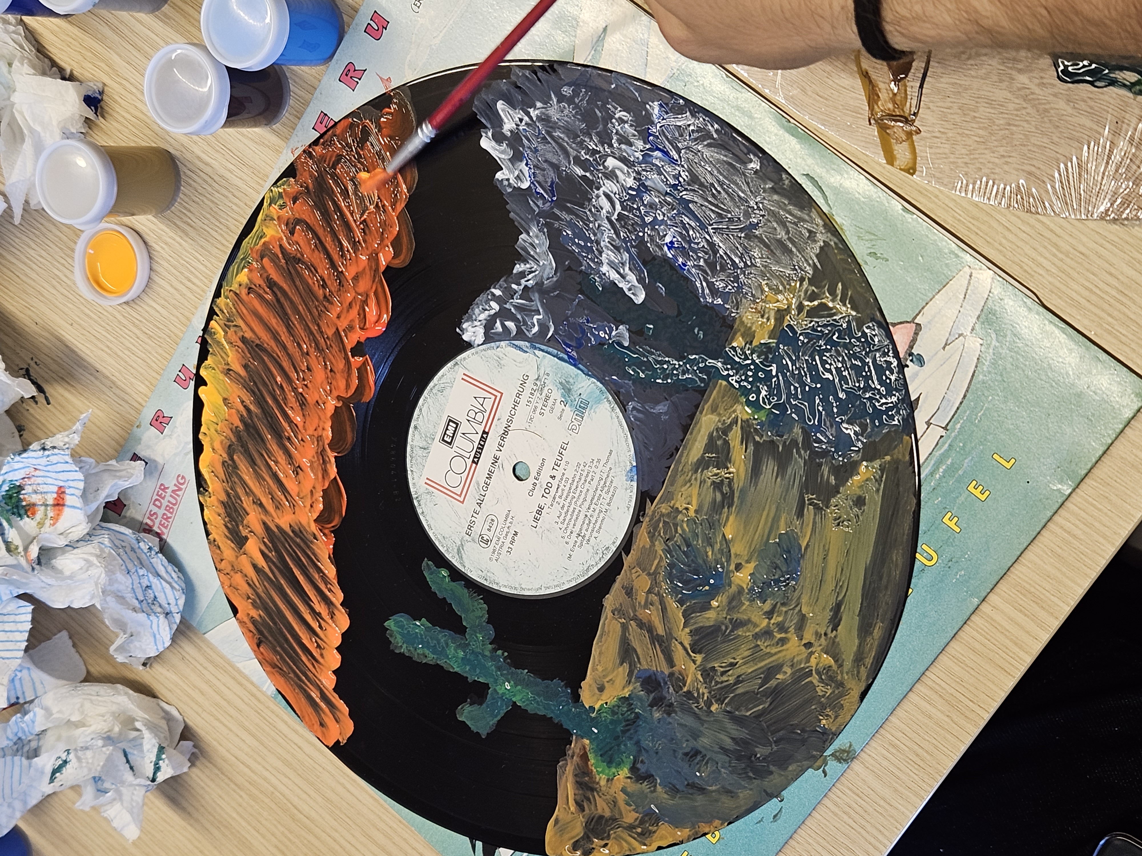 Vinyl record mid-session